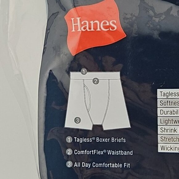 HANES Boxer Briefs Men's M 32-34 Assorted Tagless Comfort Flex 4 Pack J349B4 - Picture 13 of 15